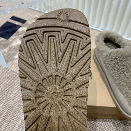 TASMAN MAXI CURLY IN SMOKE GRAY SUEDE AND SHEARLING