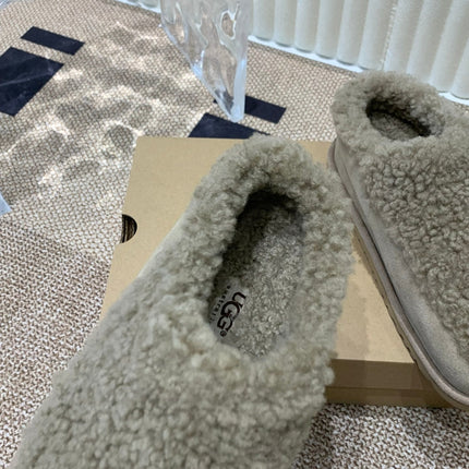 TASMAN MAXI CURLY IN SMOKE GRAY SUEDE AND SHEARLING