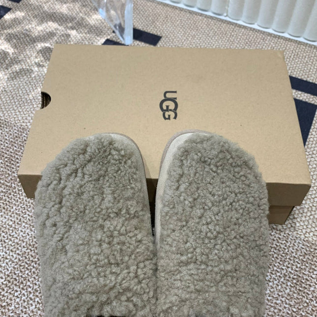 TASMAN MAXI CURLY IN SMOKE GRAY SUEDE AND SHEARLING