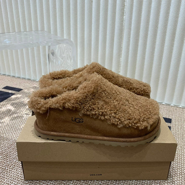 TASMAN MAXI CURLY IN SEPIA BROWN SUEDE AND SHEARLING