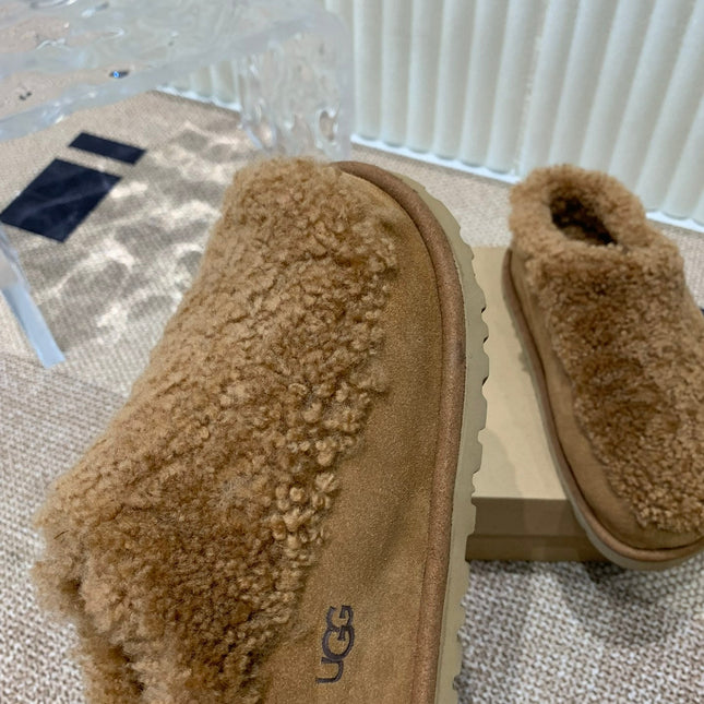 TASMAN MAXI CURLY IN SEPIA BROWN SUEDE AND SHEARLING