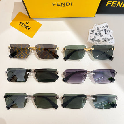 SKY RIMLESS RECTANGULAR FRAME SUNGLASSES FE40165U IN METAL