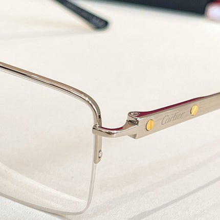 SANTOSSEMI RIMLESS RECTANGULAR FRAME SUNGLASSES CT0554O IN METAL