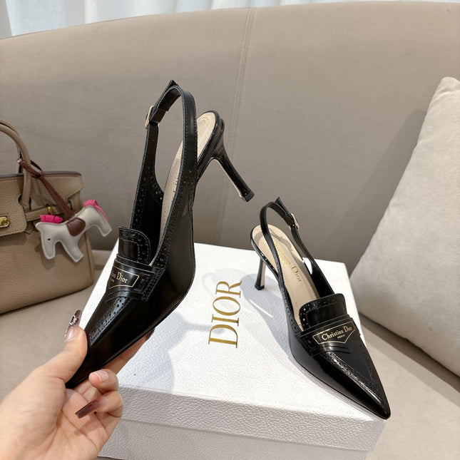 BOY SLINGBACK PUMP 75 MM IN BLACK CALFSKIN
