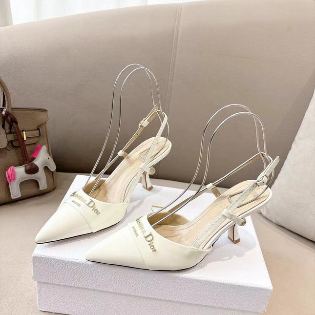 MY DD SLINGBACK PUMP 85MM IN WHITE CALFSKIN