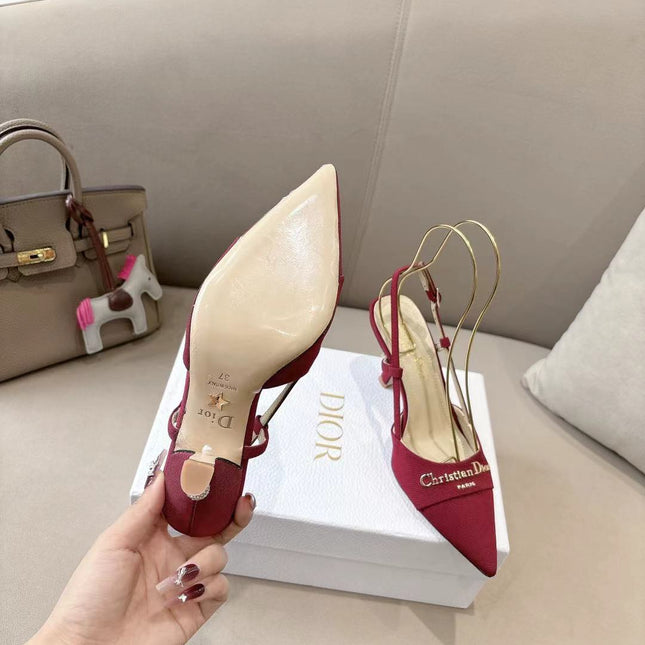 MY DD SLINGBACK PUMP 85MM IN RED DENIM
