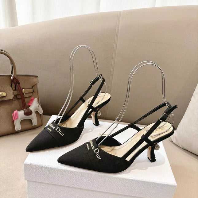 MY DD SLINGBACK PUMP 85MM IN BLACK DENIM