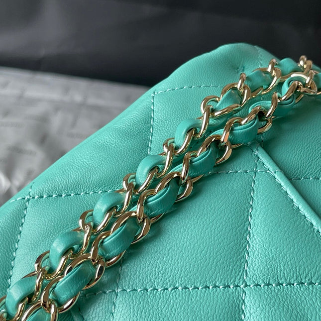 CC 20 BAG IN PERSIAN GREEN CALFSKIN GOLD HARDWARE