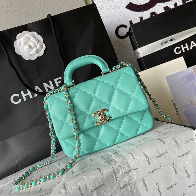 CC 20 BAG IN PERSIAN GREEN CALFSKIN GOLD HARDWARE