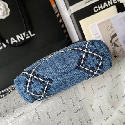 CC MINI 20 CROSSBODY BAG IN BLUE DENIM WITH CHAIN