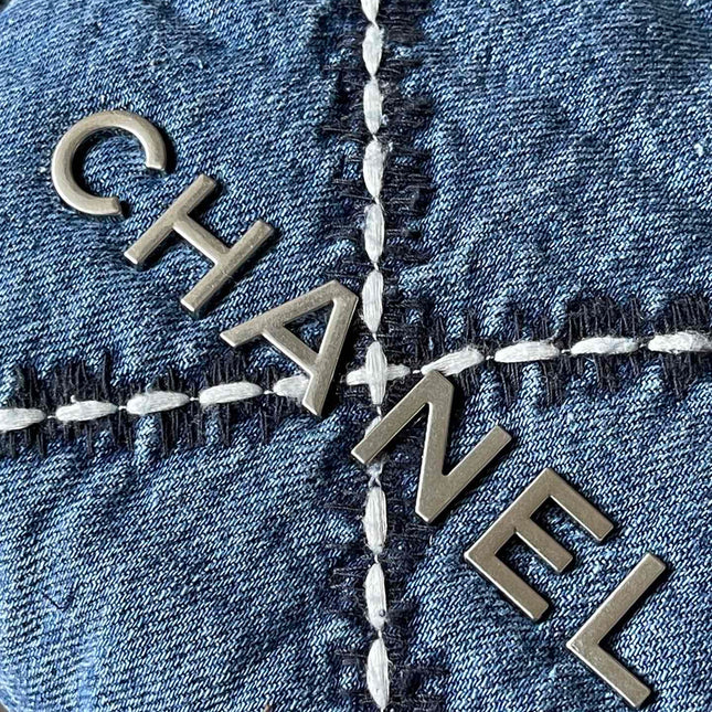 CC MINI 20 CROSSBODY BAG IN BLUE DENIM WITH CHAIN