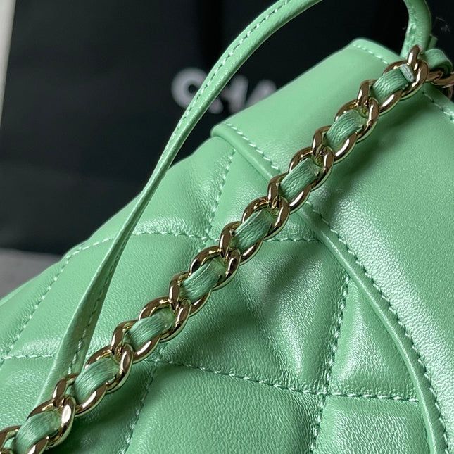 CC MEDIUM 36 SHOPPING BAG IN GREEN MINT CALFSKIN