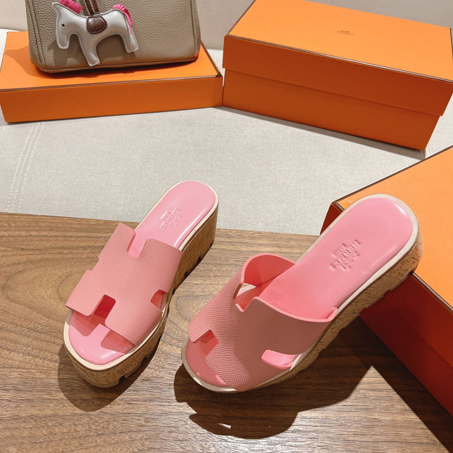 HM 25S HIGH WEDGE SANDALS IN PINK LAMBSKIN STYLE 31