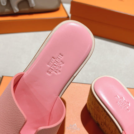 HM 25S HIGH WEDGE SANDALS IN PINK LAMBSKIN STYLE 31