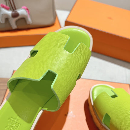 HM 25S HIGH WEDGE SANDALS IN SPRING GREEN LAMBSKIN STYLE 22