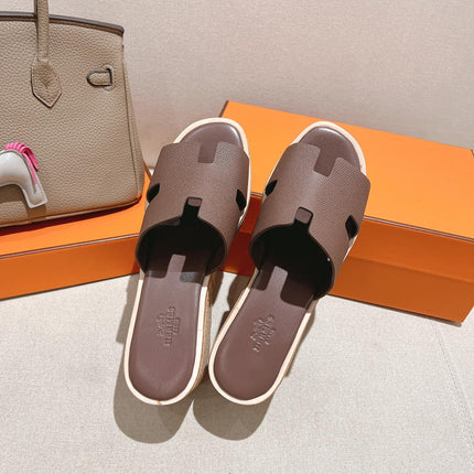 HM 25S HIGH WEDGE SANDALS IN DUSTY ROSE BROWN LAMBSKIN STYLE 19