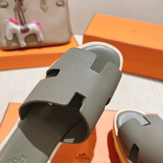 HM 25S HIGH WEDGE SANDALS IN DARK GREY LAMBSKIN STYLE 11