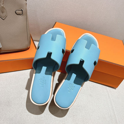 HM 25S HIGH WEDGE SANDALS IN SKY BLUE LAMBSKIN STYLE 8
