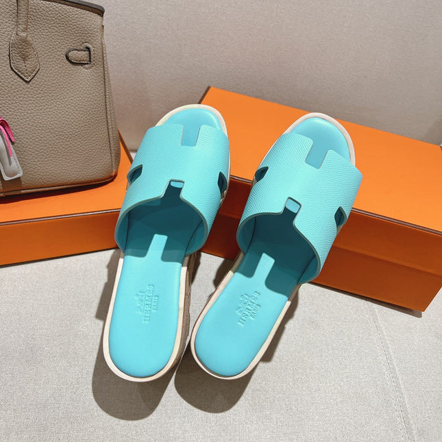HM 25S HIGH WEDGE SANDALS IN LIGHT MINT BLUE LAMBSKIN STYLE 5