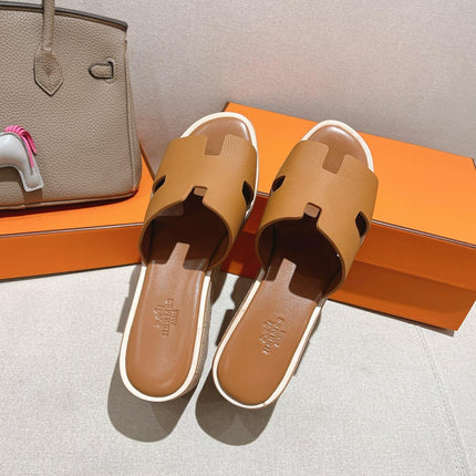 HM 25S HIGH WEDGE SANDALS IN BROWN LAMBSKIN STYLE 6