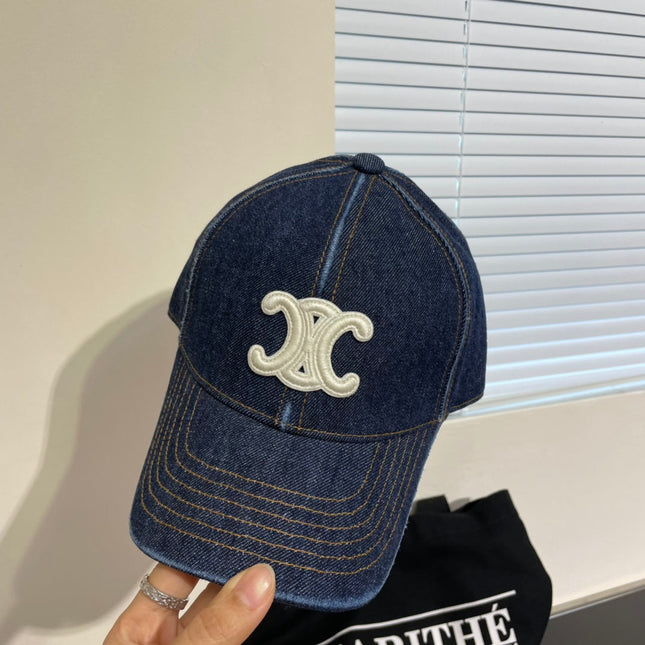 CELINE 25S BASEBALL CAP IN DENIM BLUE WITH LOGO