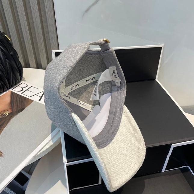 BASEBALL CAP MODEL 652409 IN WHITE AND GRAY FELTED FABRIC