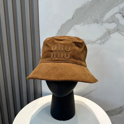MM BUCKET IN BURNT ORANGE VELVET WITH LOGO