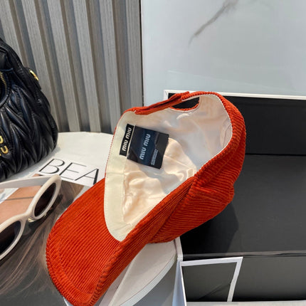 MM BASEBALL CAP IN ORANGE VELVET