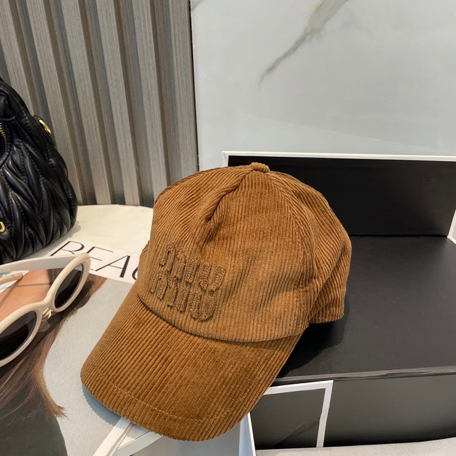 MM BASEBALL CAP IN BURNT ORANGE VELVET