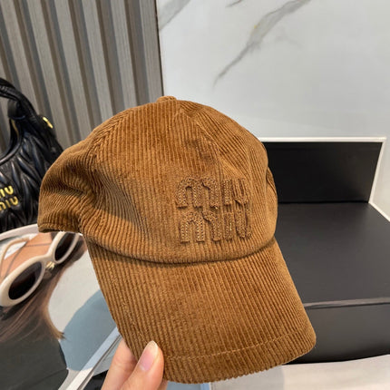 MM BASEBALL CAP IN BURNT ORANGE VELVET