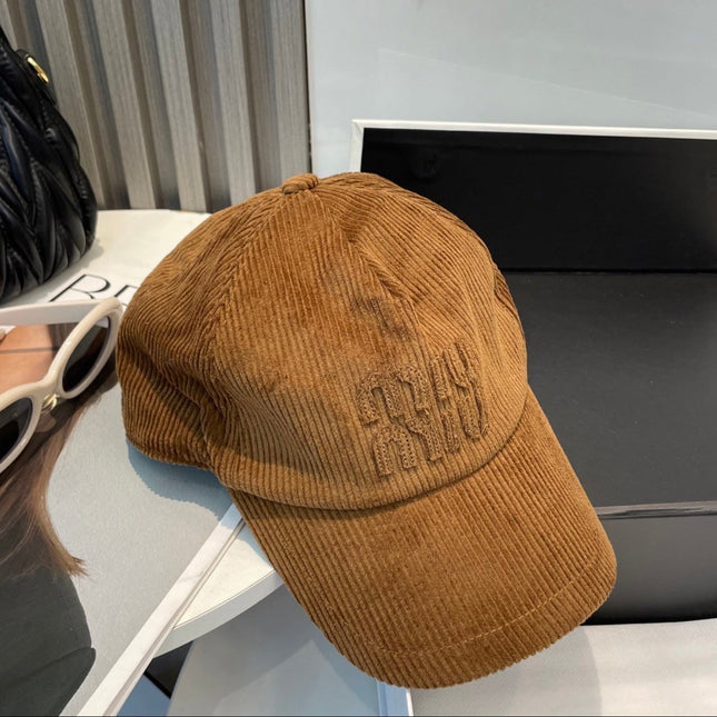 MM BASEBALL CAP IN BURNT ORANGE VELVET