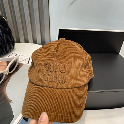 MM BASEBALL CAP IN BURNT ORANGE VELVET