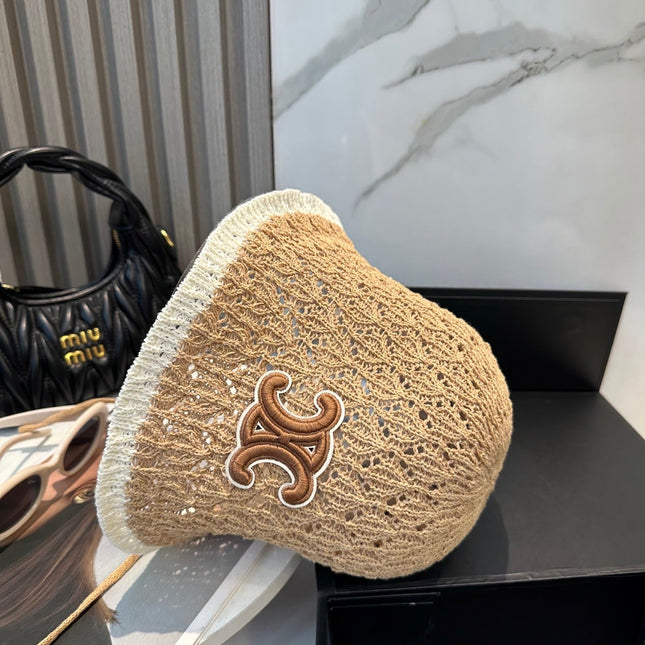 BUCKET HAT MODEL 652270 IN LIGHT BROWN CROCHET