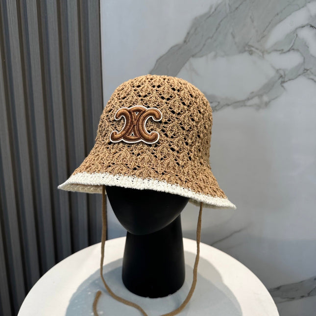 BUCKET HAT MODEL 652270 IN LIGHT BROWN CROCHET