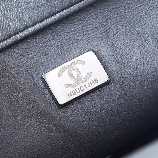 CHANEL 25S FLAP BAG 20 IN WHITE MIX BLUE SEQUINS