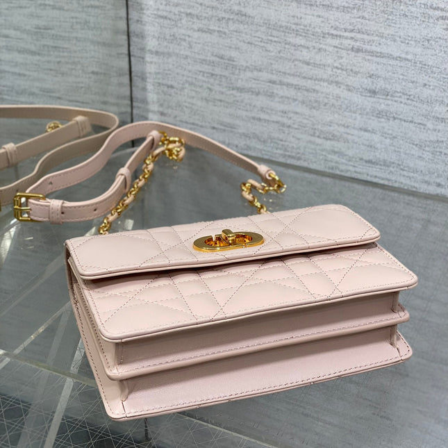 MISS CARO MINI 17 BAG IN LEMONADE PINK MACROCANNAGE LAMBSKIN