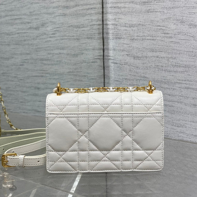 MISS CARO MINI 17 BAG IN WHITE MACROCANNAGE LAMBSKIN