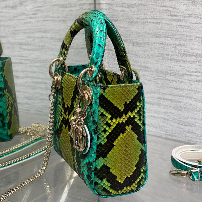 MINI 17 LADY BAG IN COLORFUL SNAKESKIN PATTERN LAMBSKIN 225963