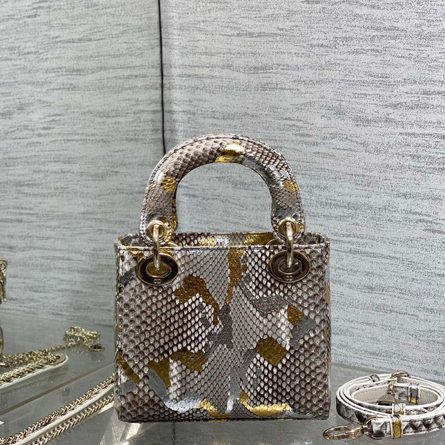 MINI 17 LADY BAG IN COLORFUL SNAKESKIN PATTERN LAMBSKIN 225983
