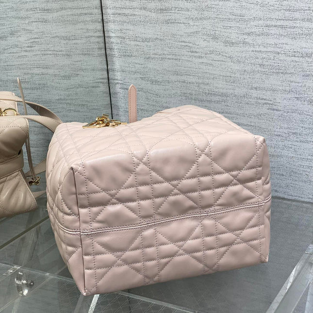 DIOR 25S ALWAYS BAG 22 IN LIGHT PINK MACROCANNAGE CALFSKIN GOLD HARDWARE