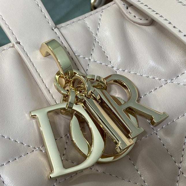 DIOR 25S ALWAYS BAG 22 IN LIGHT PINK MACROCANNAGE CALFSKIN GOLD HARDWARE
