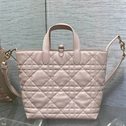 DIOR 25S ALWAYS BAG 22 IN LIGHT PINK MACROCANNAGE CALFSKIN GOLD HARDWARE