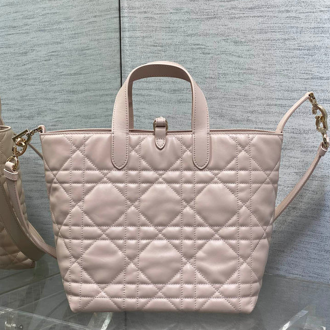 DIOR 25S ALWAYS BAG 22 IN LIGHT PINK MACROCANNAGE CALFSKIN GOLD HARDWARE