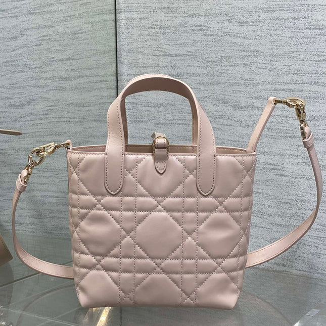 DIOR 25S ALWAYS MINI BAG 16 IN LIGHT PINK MACROCANNAGE CALFSKIN GOLD HARDWARE