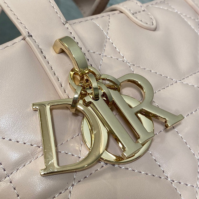 DIOR 25S ALWAYS MINI BAG 16 IN LIGHT PINK MACROCANNAGE CALFSKIN GOLD HARDWARE