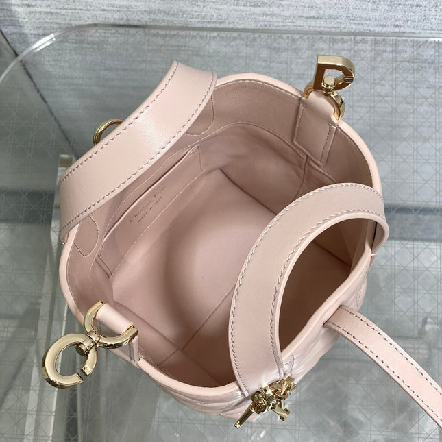 DIOR 25S ALWAYS MINI BAG 13 IN LIGHT PINK MACROCANNAGE CALFSKIN GOLD HARDWARE