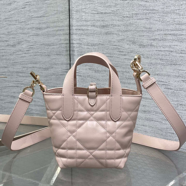 DIOR 25S ALWAYS MINI BAG 13 IN LIGHT PINK MACROCANNAGE CALFSKIN GOLD HARDWARE