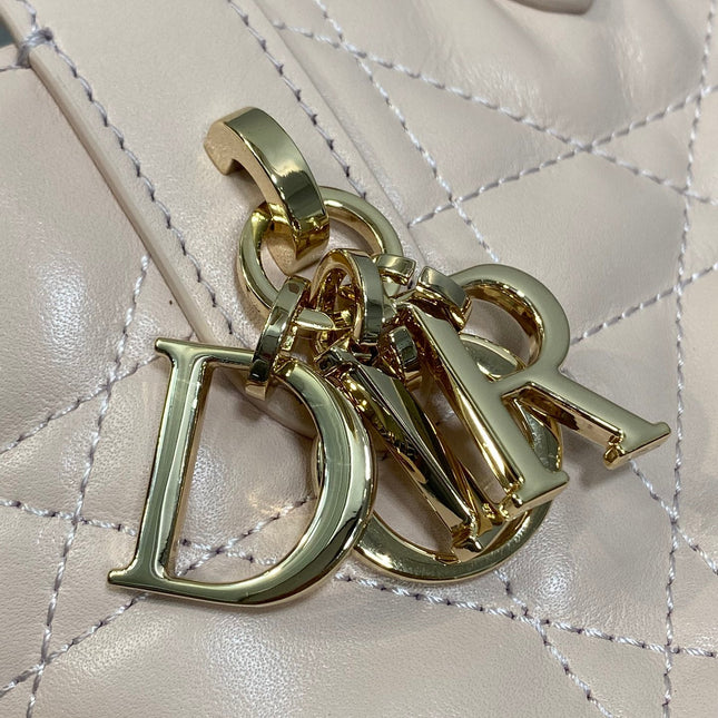 DIOR 25S ALWAYS MINI BAG 13 IN LIGHT PINK MACROCANNAGE CALFSKIN GOLD HARDWARE