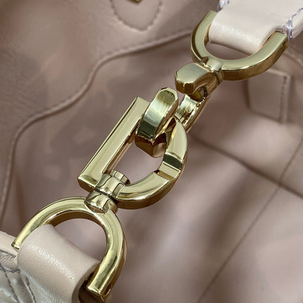 DIOR 25S ALWAYS MINI BAG 13 IN LIGHT PINK MACROCANNAGE CALFSKIN GOLD HARDWARE
