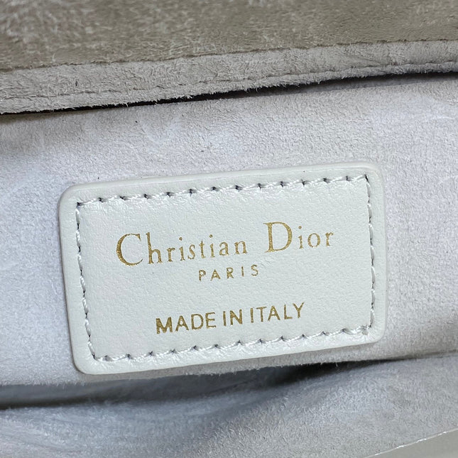 DIOR 25S MICRO LADY D-JOY 19 IN IVORY CALFSKIN GOLD HARDWARE